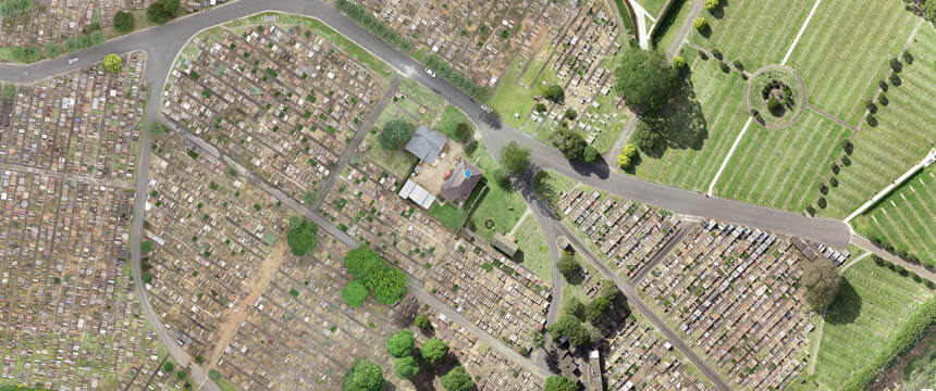 Aerial Image of NMCT Cemetery Graves