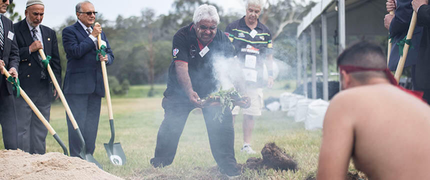 Indigenous Breaking Ground Ceremony - Uncle Ivan Blessing the Site for Current and Future Generations