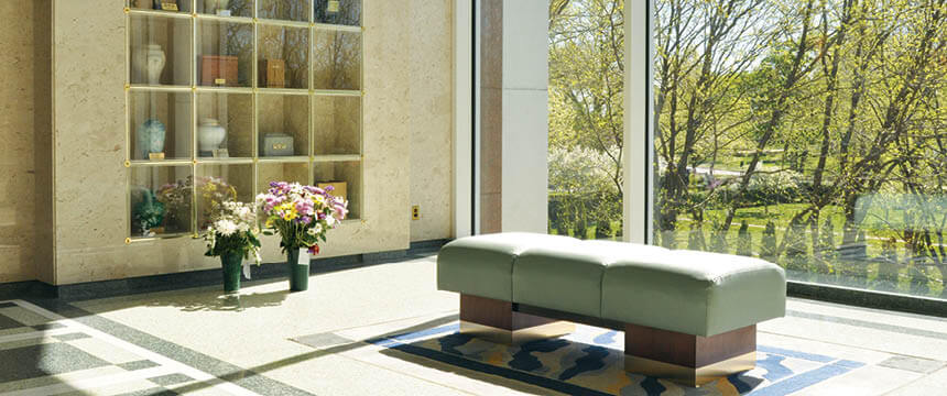 Interior of Rosewood Mausoleum at Ferncliff Cemetery