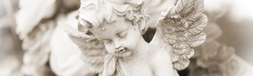 Classically Carved Marble Angel Statue Close Up