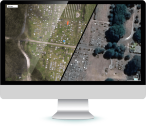 Aerial images showing the difference between Google map image and drone image