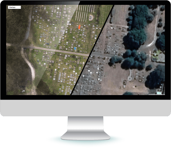 Comparison Image of Drone Imagery vs Google Maps
