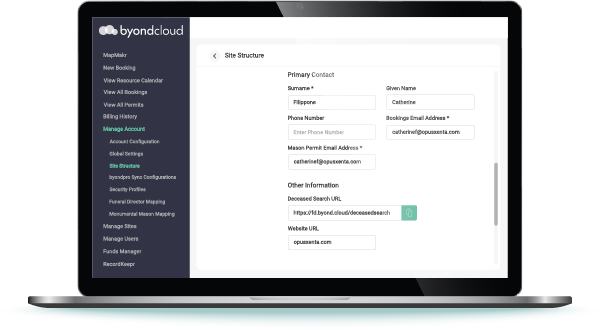 Image of Laptop Open to Show byondcloud Site Structure Screen