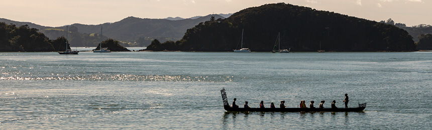 Māori Waka Boat in Water