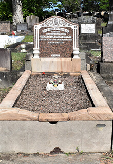 Image of granite headstone after restoration by the Australian Remembrance Army